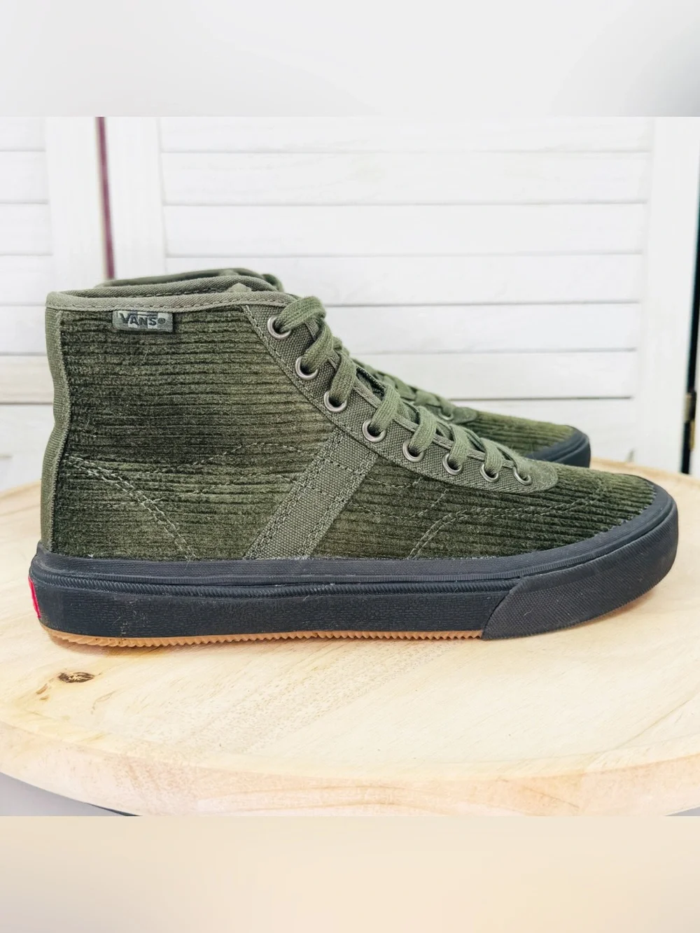 Vans Skate Gilbert Crockett High Decon Corduroy Sneakers Olive Green Mens Size 7
